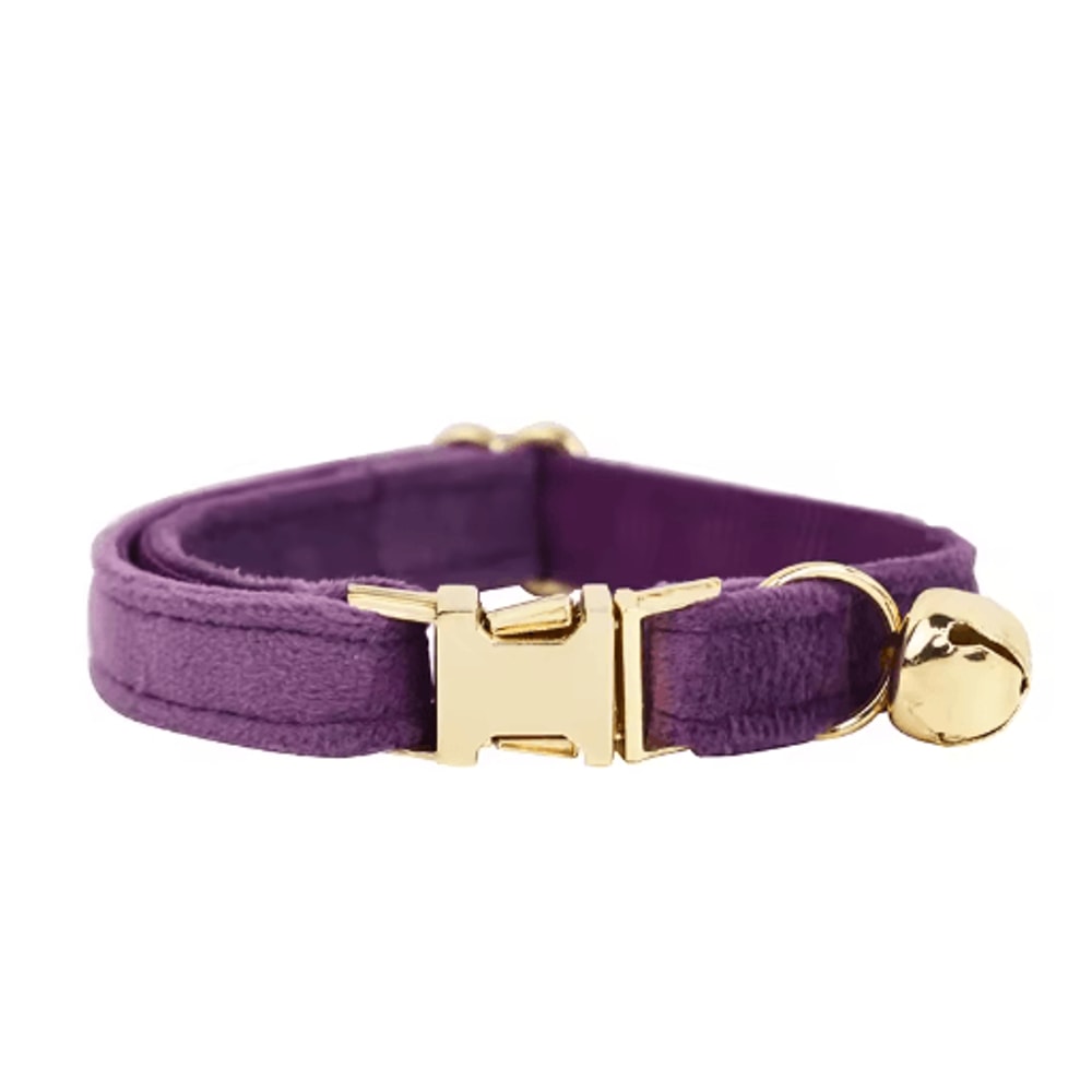 Personalized Velvet Cat Collar With Engraved Name Bow Bell 26