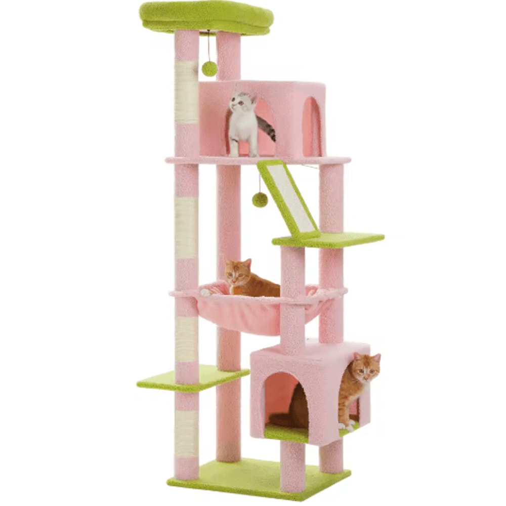 MultiLevel Cat Tree Tower With Large Condo Beds Scratching Posts 1