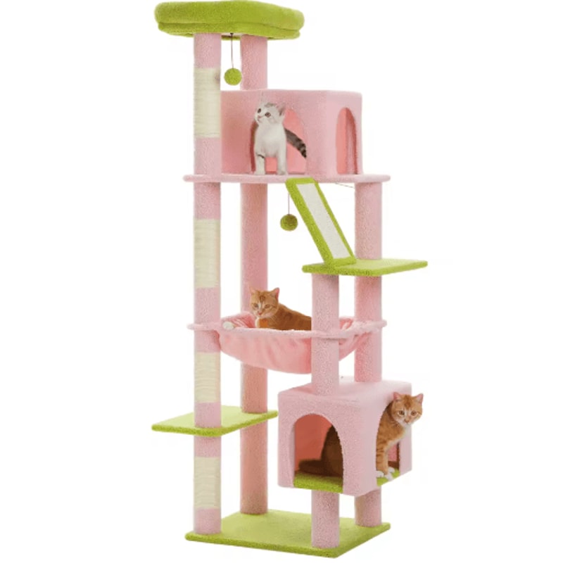 MultiLevel Cat Tree Tower With Large Condo Beds Scratching Posts 1