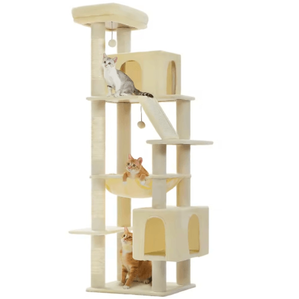 MultiLevel Cat Tree Tower With Large Condo Beds Scratching Posts 2
