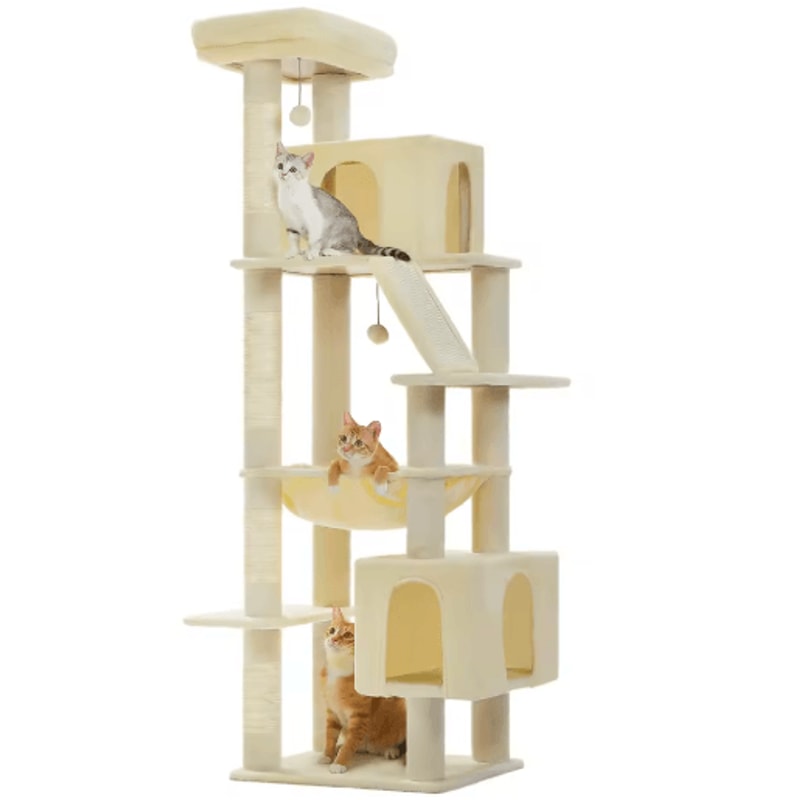 MultiLevel Cat Tree Tower With Large Condo Beds Scratching Posts 2