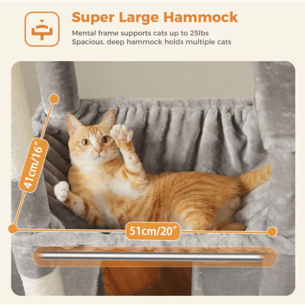 MultiLevel Cat Tree Tower With Large Condo Beds Scratching Posts 6