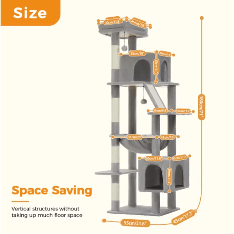 MultiLevel Cat Tree Tower With Large Condo Beds Scratching Posts 8