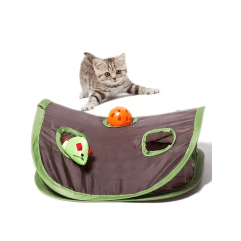 Interactive 9Hole Hide Seek Cat Tunnel Toy 5