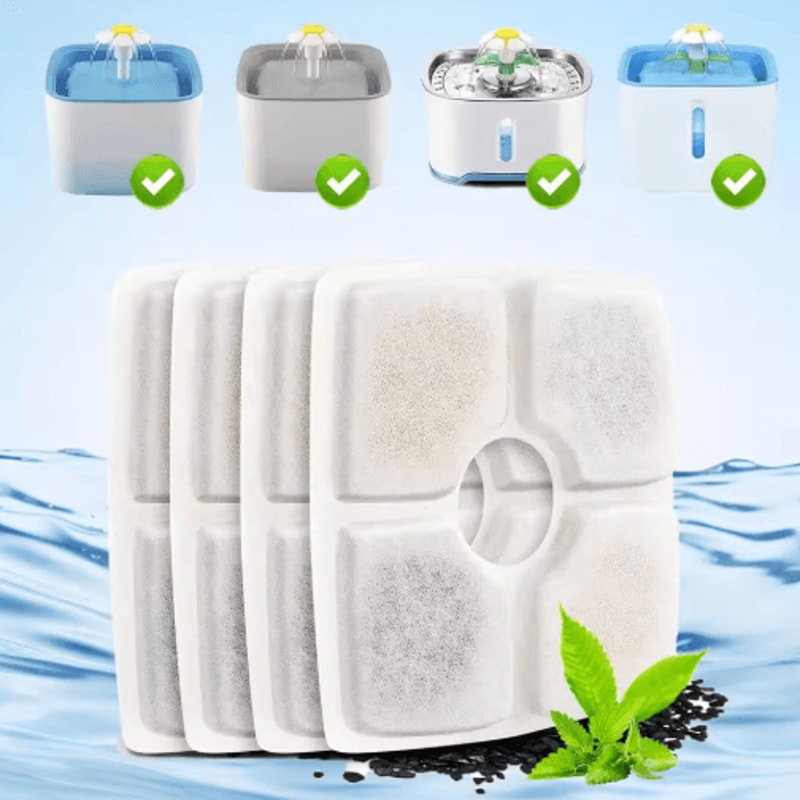 MultiLayer Activated Carbon Replacement Filters For Cat Water Fountains 0