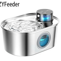 aquapurr wireless stainless steel pet water fountain – 108oz rechargeable motion sensor drinker