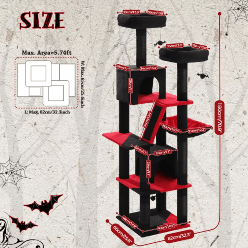 Climb Nest Multi Level Cat Tree Tower With Hammock Condo Scratching Posts 8