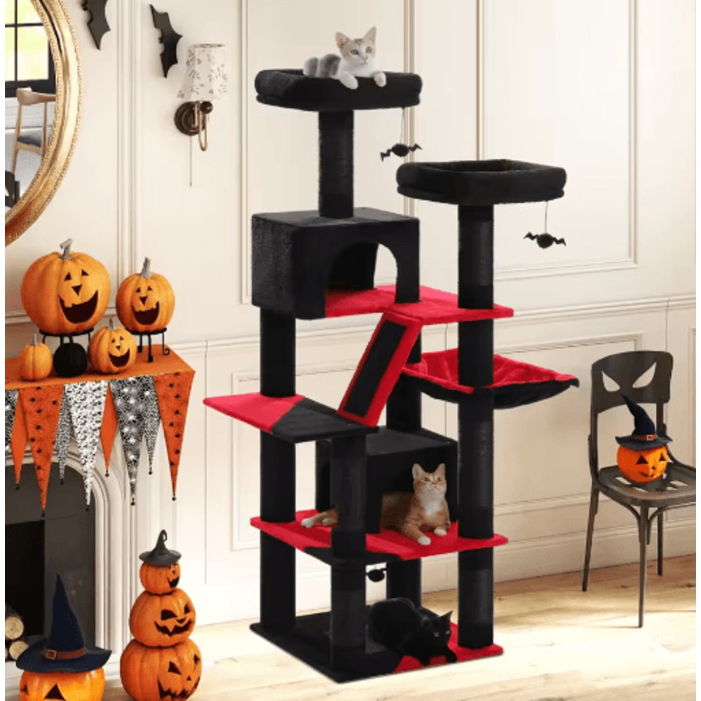 Climb Nest Multi Level Cat Tree Tower With Hammock Condo Scratching Posts 13