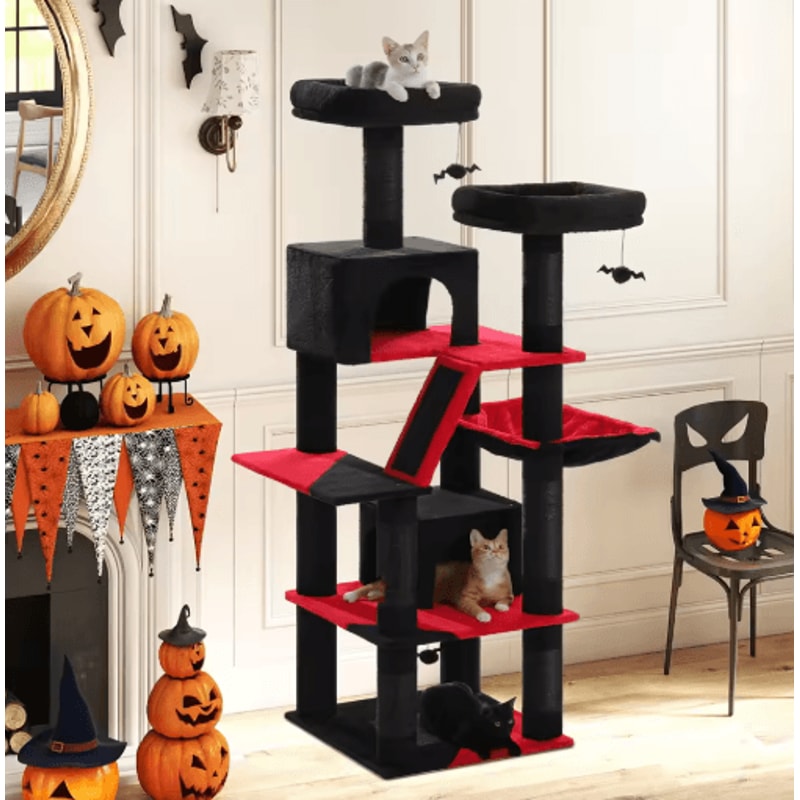 Climb Nest Multi Level Cat Tree Tower With Hammock Condo Scratching Posts 13