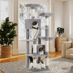 climb nest multi level cat tree tower with hammock condo & scratching posts
