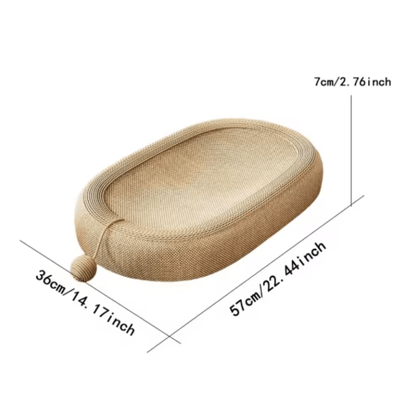 ScratchLoung Sisal Cat Scratcher Sofa With Interactive Ball Toy 2