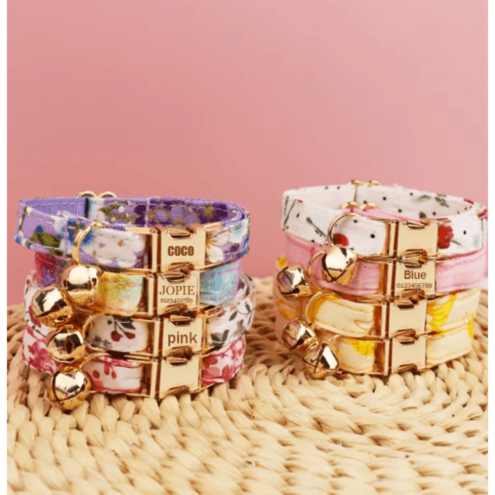 Bella Bow Personalized Cat Collar With Adjustable Safety Buckle 0