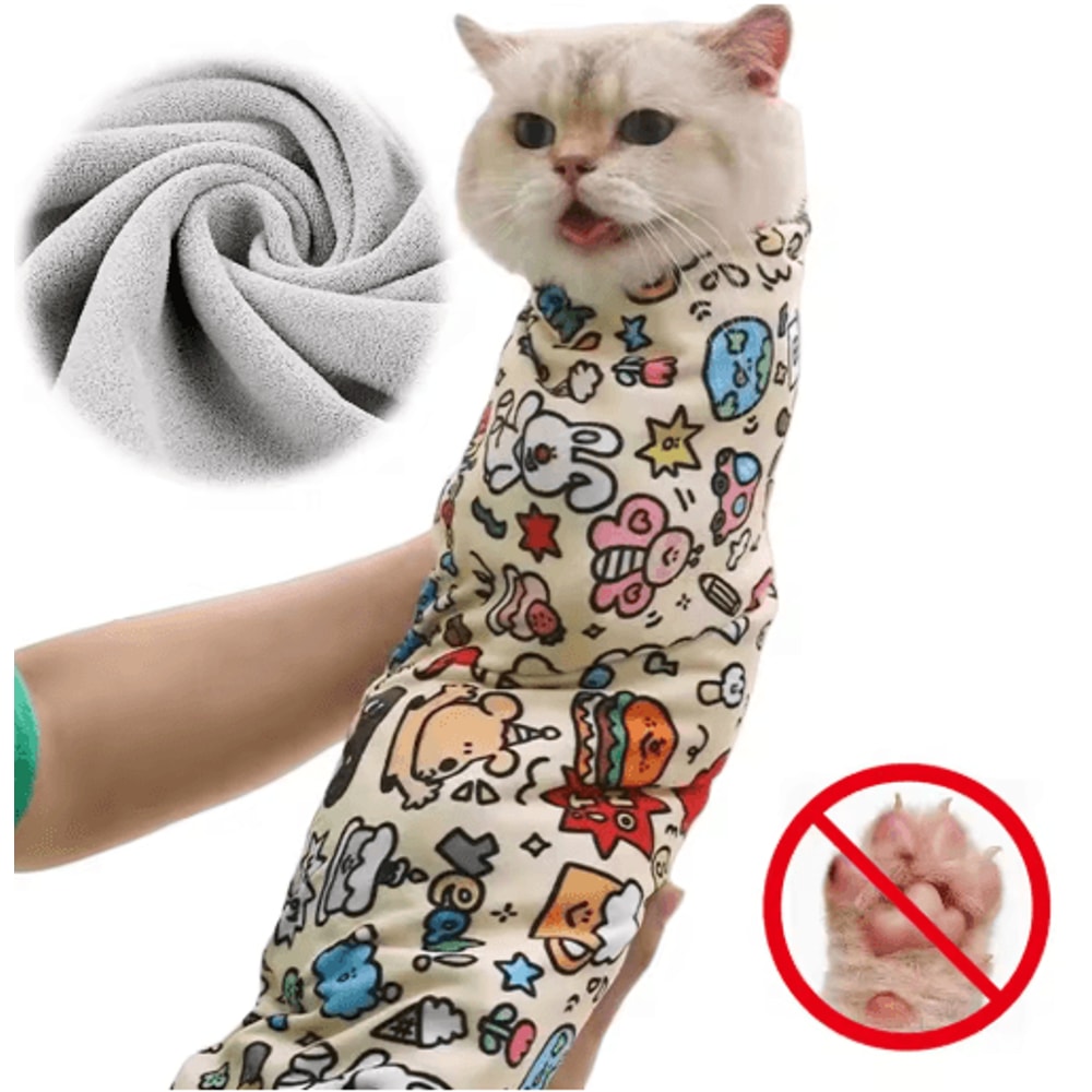 CalmiPaws Cat Calming Wrap AntiScratch Burrito Swaddle For Grooming Care 6