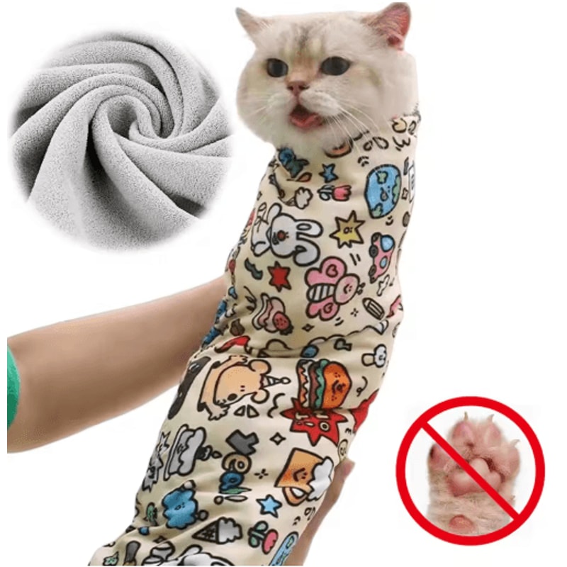 CalmiPaws Cat Calming Wrap AntiScratch Burrito Swaddle For Grooming Care 6