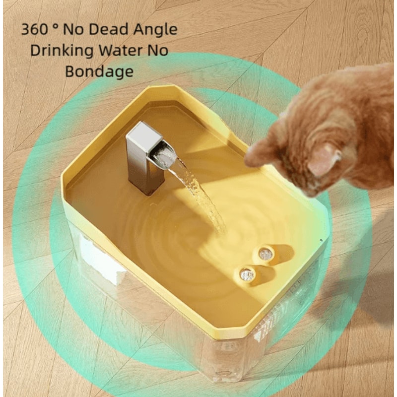 CrystalFlow Automatic Pet Water Fountain Transparent Circulating Water Dispenser 4
