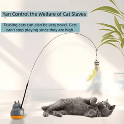whirlpounce 360 interactive cat teaser wand with feather & bells