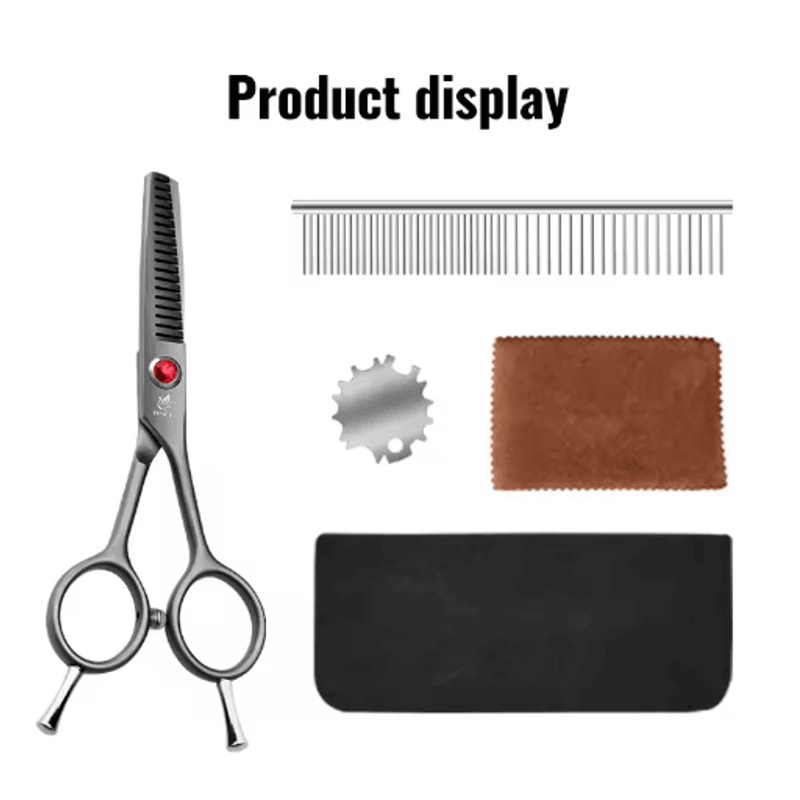 Fenice Professional Round Tip Pet Grooming Scissors Safe Trimming Tool For Eyes Face Paws 8