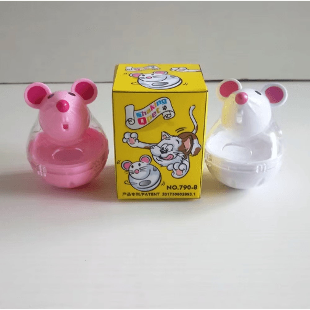 Cheesy Chase Interactive Mouse Treat Ball Slow Feeding Puzzle Cat Toy 4