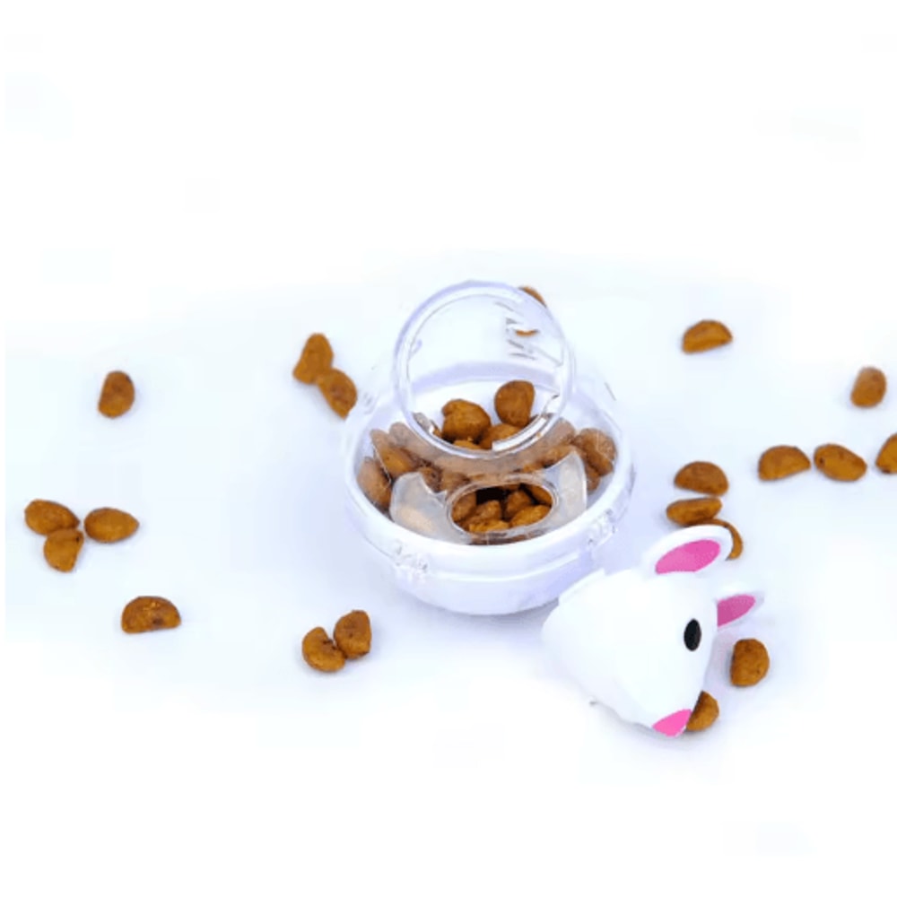 Cheesy Chase Interactive Mouse Treat Ball Slow Feeding Puzzle Cat Toy 6