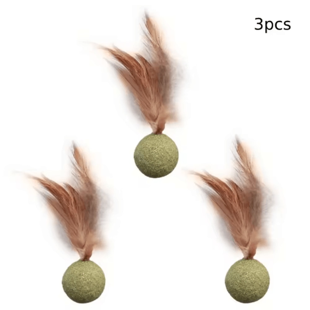 MintyPaws Edible Catnip Ball Toy Interactive Dental Chasing Treat For Cats 2