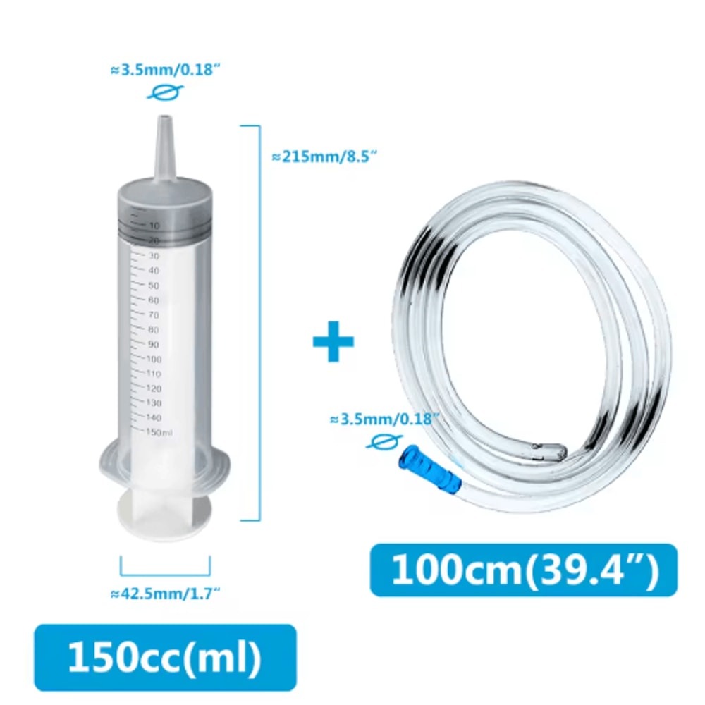 Flow Master Large Capacity Feeding Syringe Kit With Hose MultiPurpose Pet Care Injector 4