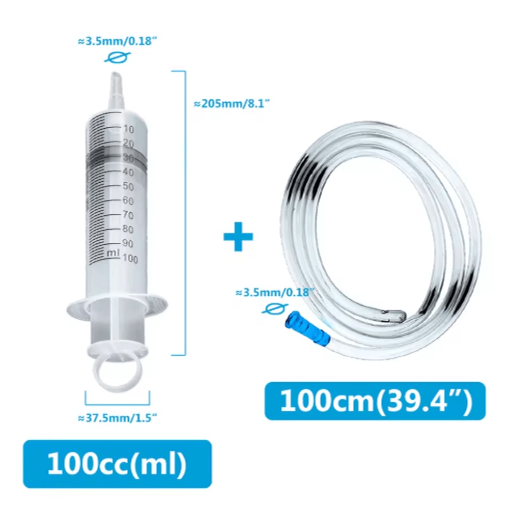 Flow Master Large Capacity Feeding Syringe Kit With Hose MultiPurpose Pet Care Injector 5