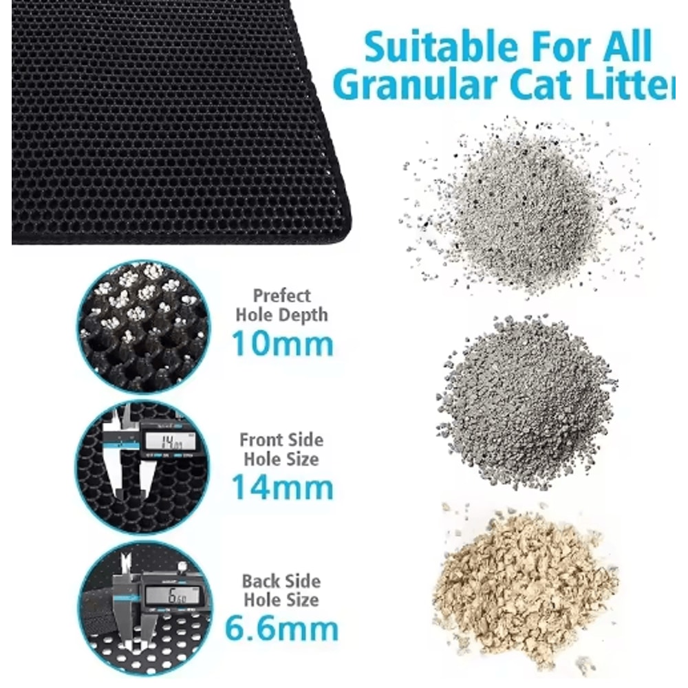 LitterLock Double Layer Waterproof Cat Litter Mat NonSlip Sand Trapping Pad 6