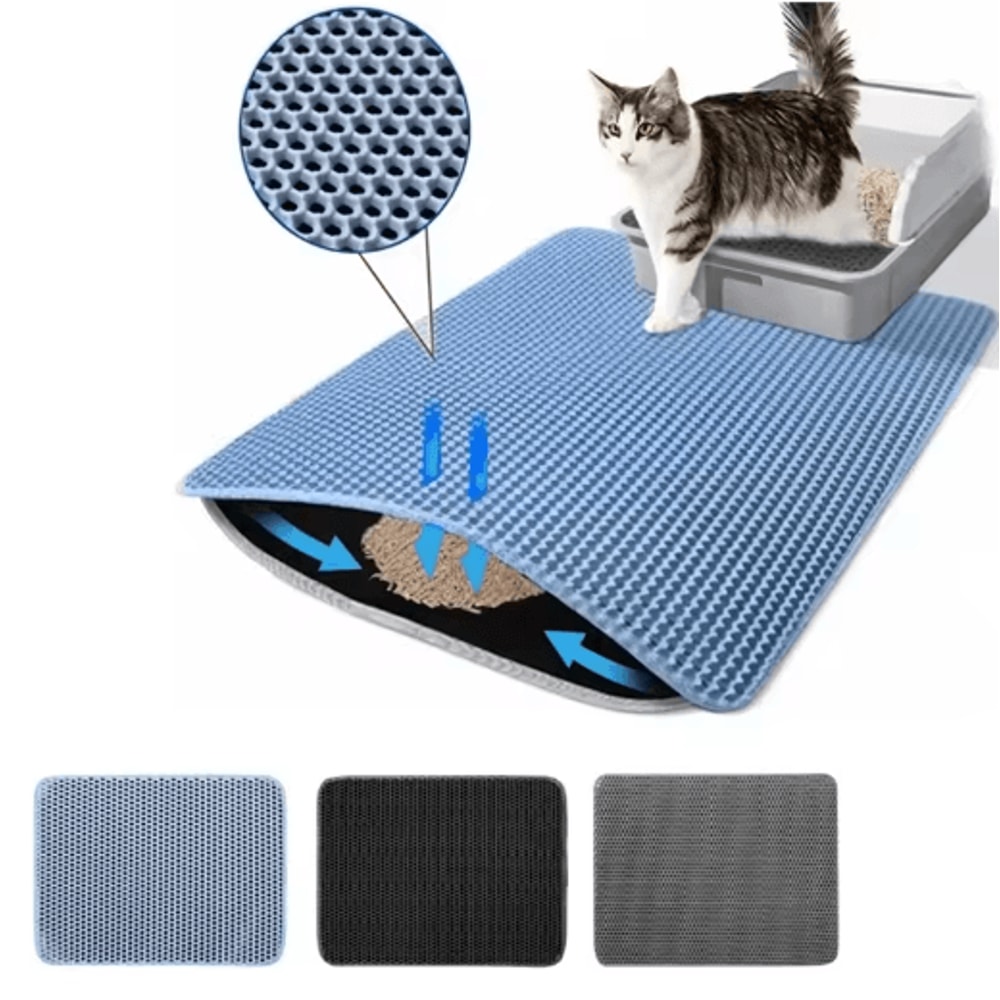 LitterLock Double Layer Waterproof Cat Litter Mat NonSlip Sand Trapping Pad 0