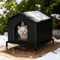 Weather Shield Outdoor Cat House With Stand Insulated Oxford Cloth Pet Shelter 1