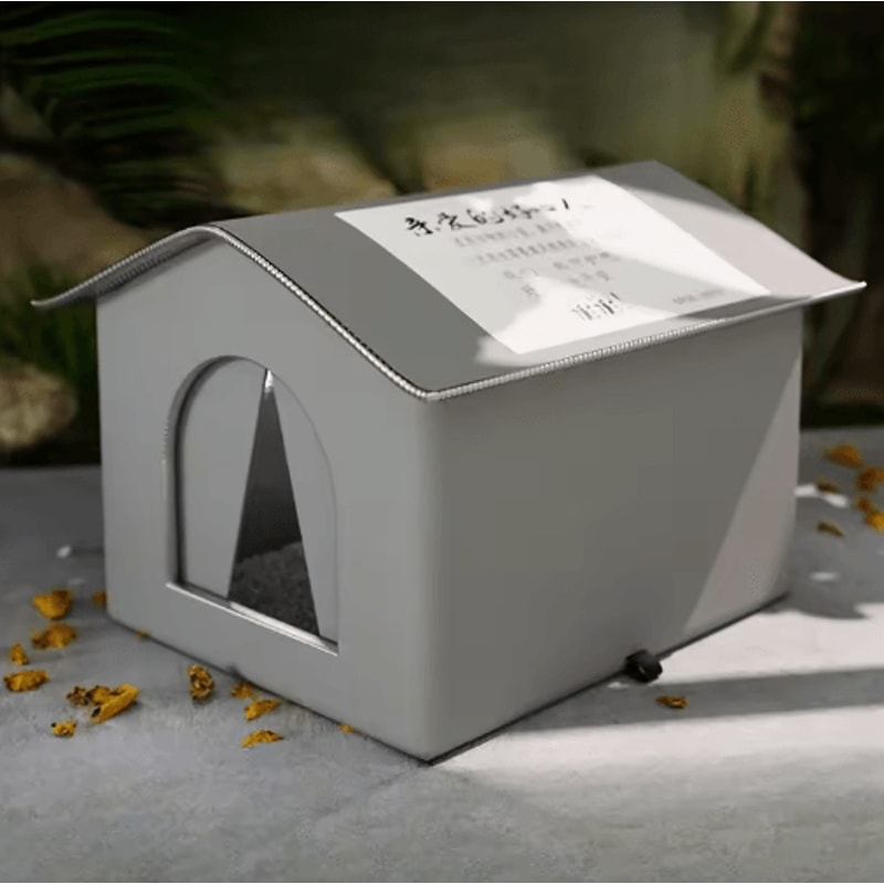 Weather Shield Outdoor Cat House With Stand Insulated Oxford Cloth Pet Shelter 4