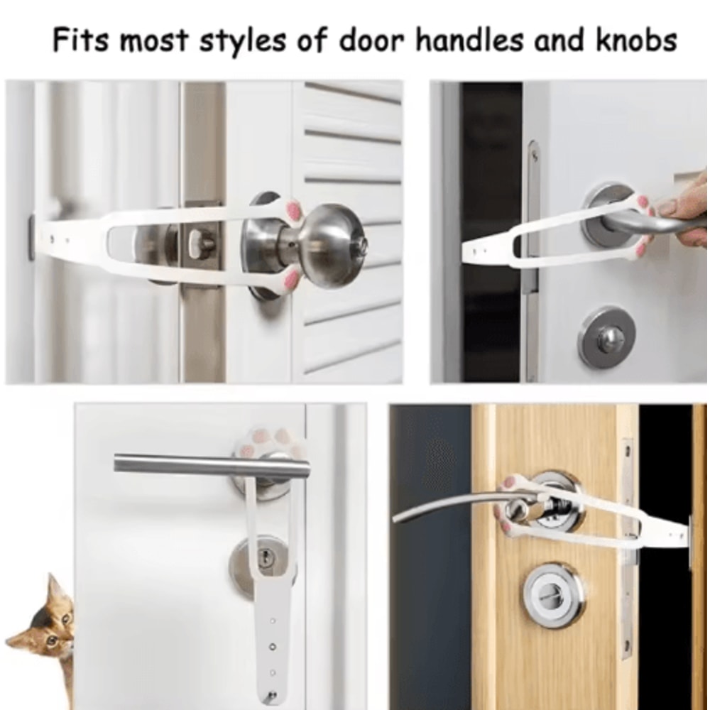 FlexGuard Adjustable Pet Door Latch Elastic Cat Dog Door Stopper 8