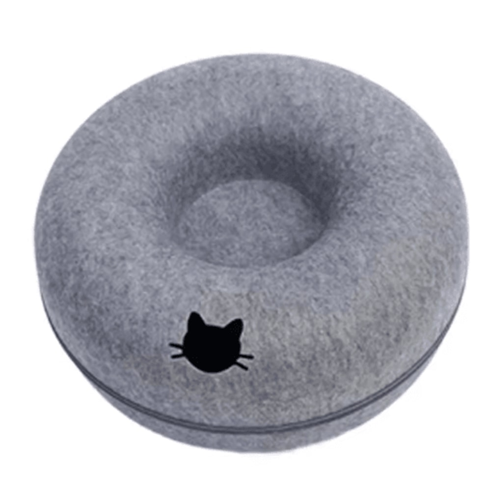 CozyTunnel Donut Cat Tunnel Bed Interactive Felt Hideaway For Indoor Cats 1