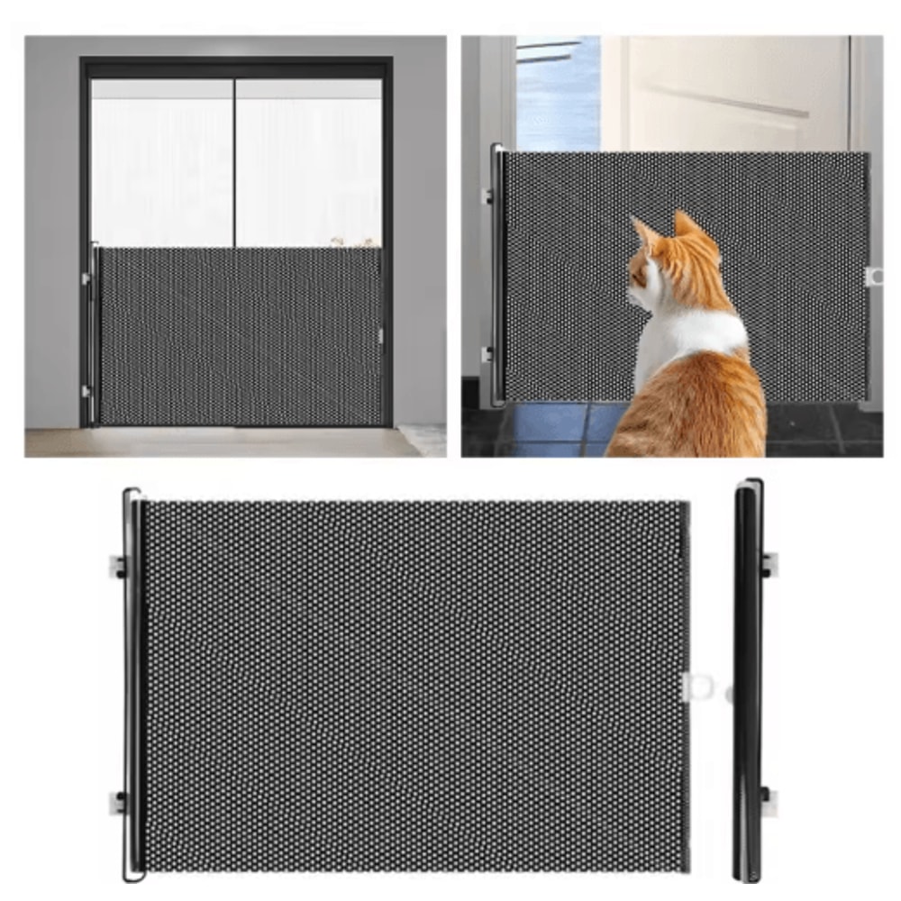 SafeSpan Retractable Pet Safety Gate Folding Mesh Barrier For Stairs Doorways 6