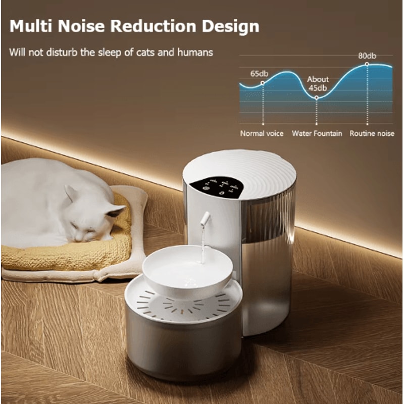 PureTilt 3000ML Smart Pet Water Fountain Separate Clean Dirty Water System 4