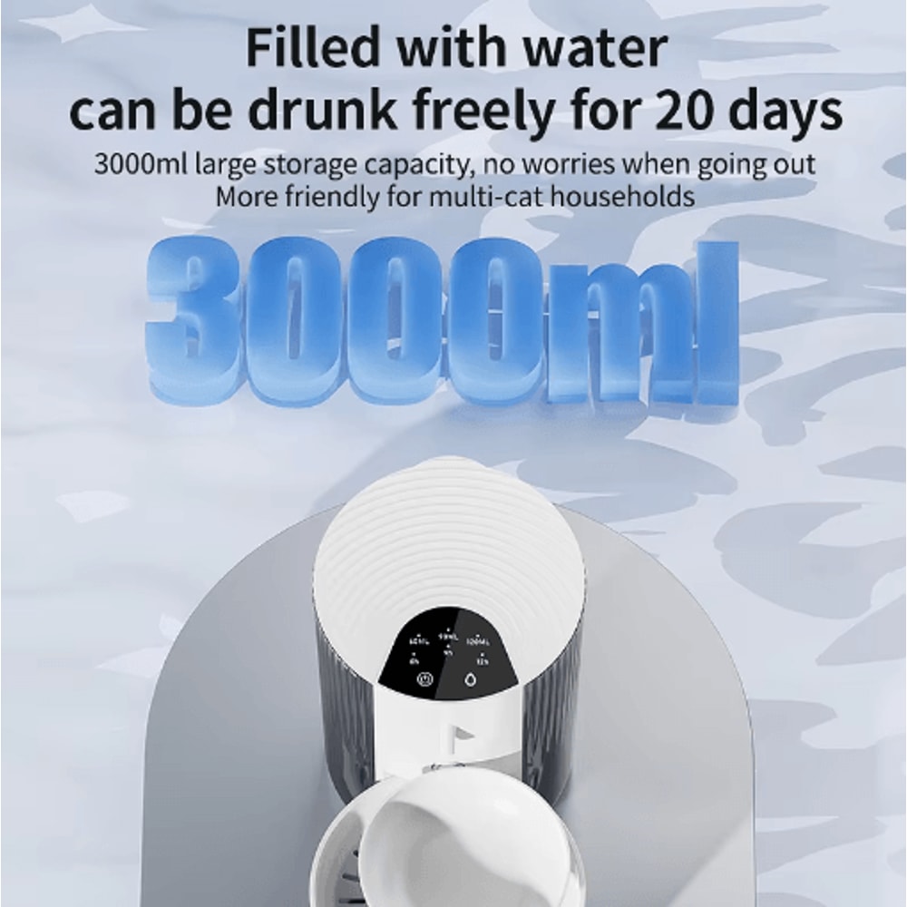 PureTilt 3000ML Smart Pet Water Fountain Separate Clean Dirty Water System 6