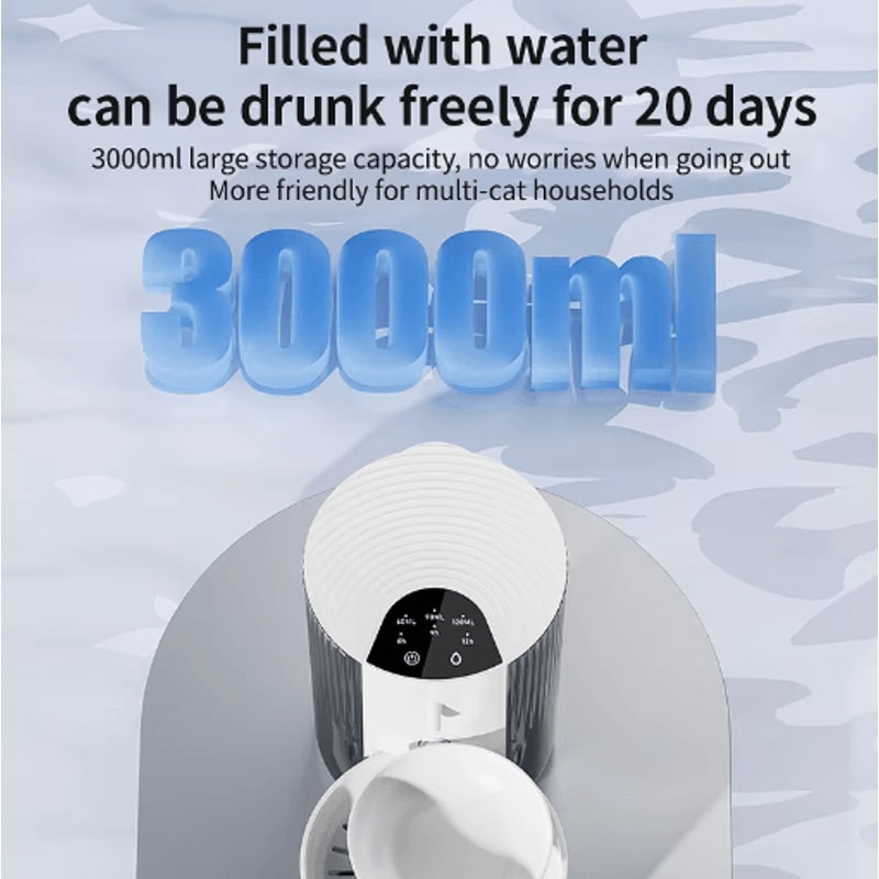 PureTilt 3000ML Smart Pet Water Fountain Separate Clean Dirty Water System 6