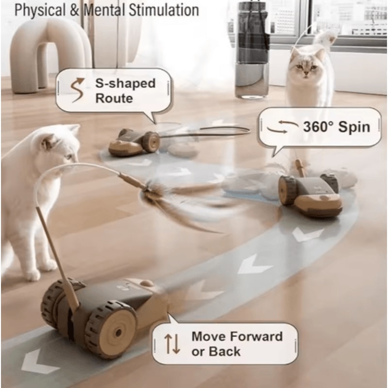 ZoomRush Smart Automatic Moving Pet Toy Car Interactive Touch WakeUp Toy 7