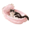 RoyalSnuggle LaceTrimmed Princess Pet Sofa Bed Plush Oval Bed For Cats Small Dogs 1