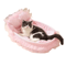 RoyalSnuggle LaceTrimmed Princess Pet Sofa Bed Plush Oval Bed For Cats Small Dogs 1
