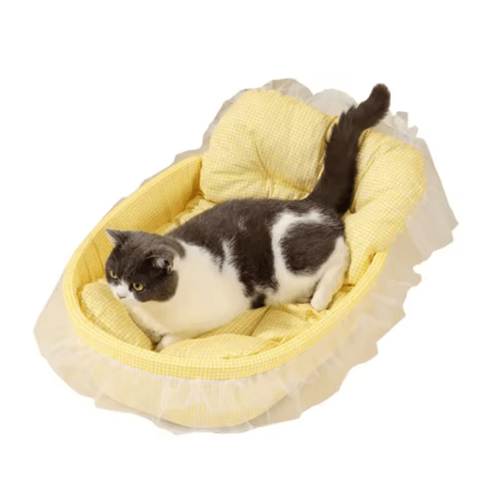 RoyalSnuggle LaceTrimmed Princess Pet Sofa Bed Plush Oval Bed For Cats Small Dogs 2