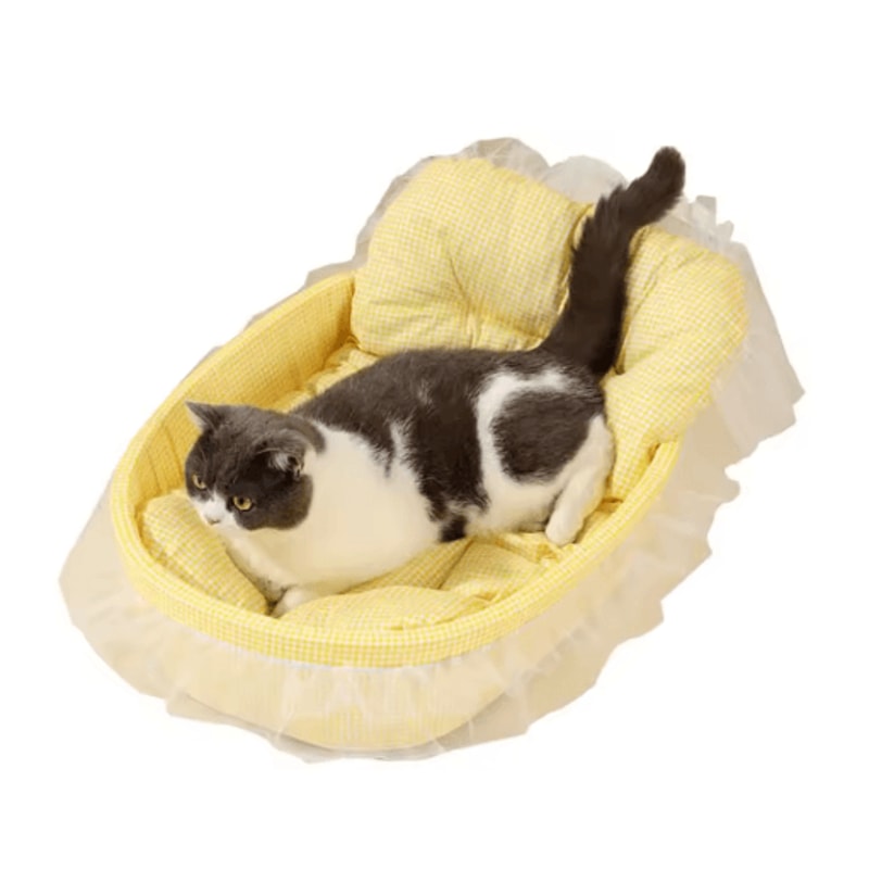 RoyalSnuggle LaceTrimmed Princess Pet Sofa Bed Plush Oval Bed For Cats Small Dogs 2