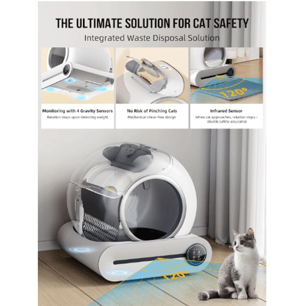Tonepie 65L Smart SelfCleaning Cat Litter Box Fully Enclosed Automatic Pet Toilet 4