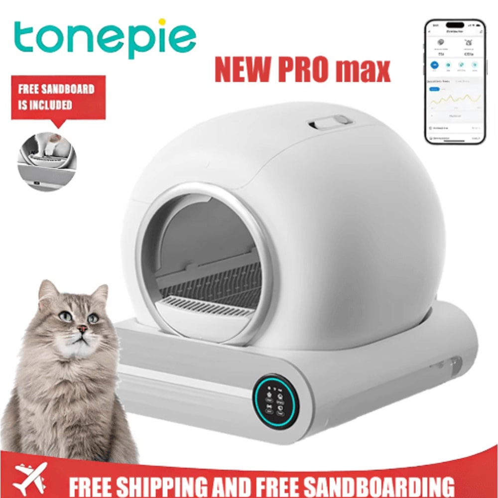 Tonepie 65L Smart SelfCleaning Cat Litter Box Fully Enclosed Automatic Pet Toilet 0