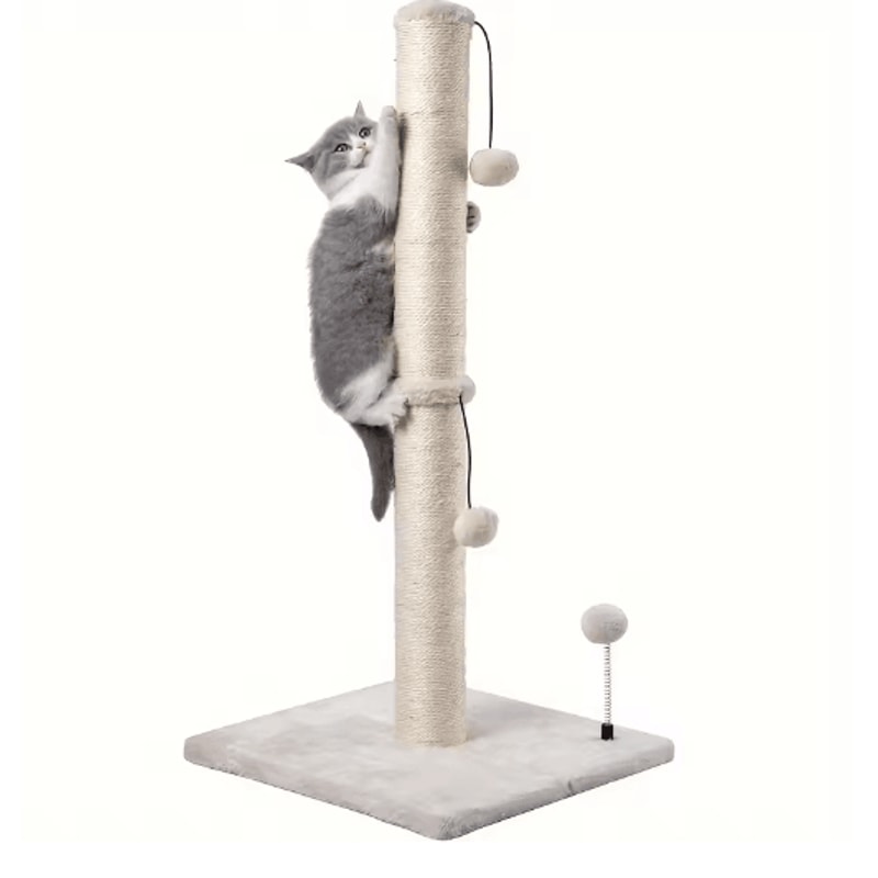 ClawTower 34Inch Premium Sisal Cat Scratching Post With Hanging Ball 0