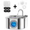 Transparent Cat Water Fountain With Sensor 32L Stainless Steel Automatic Pet Water Dispenser 3