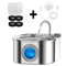 Transparent Cat Water Fountain With Sensor 32L Stainless Steel Automatic Pet Water Dispenser 3