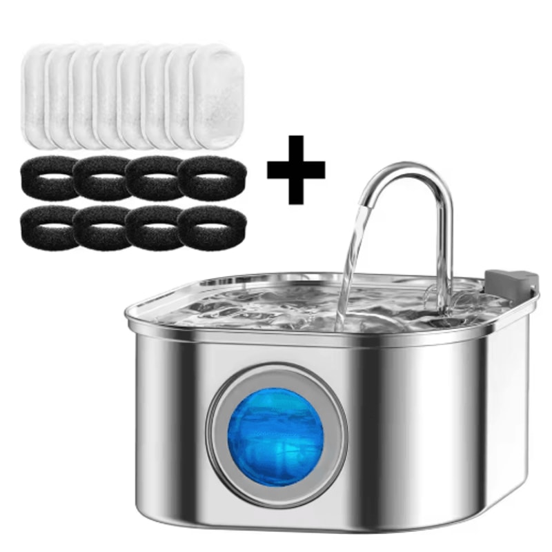 Transparent Cat Water Fountain With Sensor 32L Stainless Steel Automatic Pet Water Dispenser 4