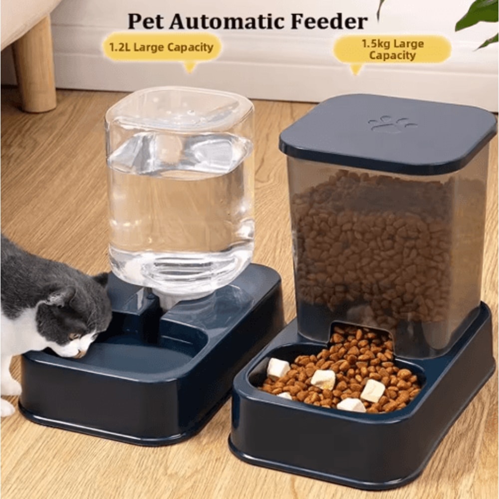 Automatic Pet Feeder Water Dispenser Set Large Capacity Food And Water Station For Cats Dogs 9