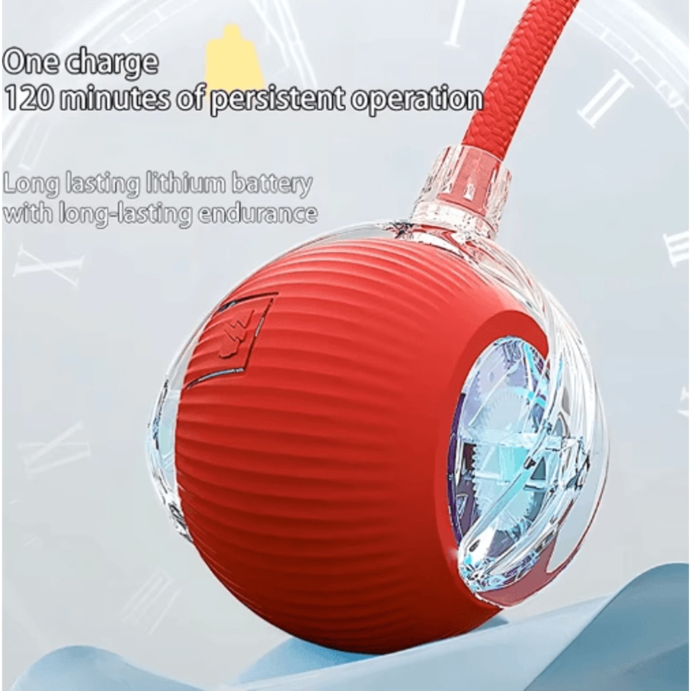 Smart Rolling Cat Toy Ball With Faux Tail Rechargeable Interactive Pet Training Toy 9