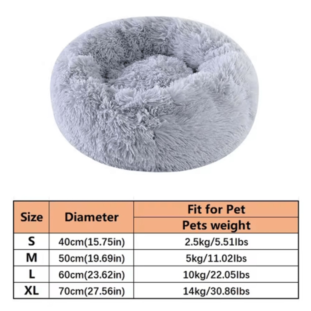 Soft Plush Donut Cat Bed Washable Faux Fur Pet Sleeping Mat For Cats Small Dogs 1